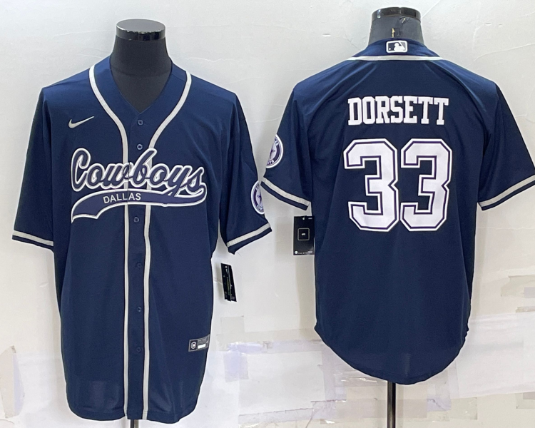 Men's Dallas Cowboys Tony Dorsett #33 Navy Jersey Joint Edition