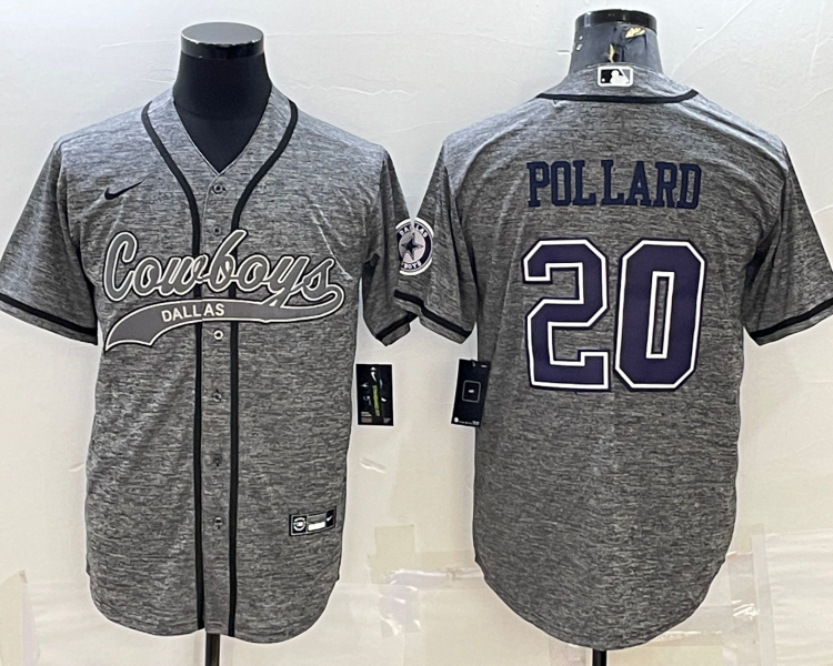 Men's Dallas Cowboys Tony Pollard #20 Gray Jersey Joint Edition