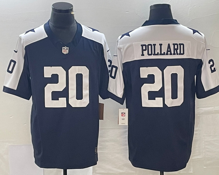 Men's Dallas Cowboys Tony Pollard #20 Navy Alternate Team Jersey