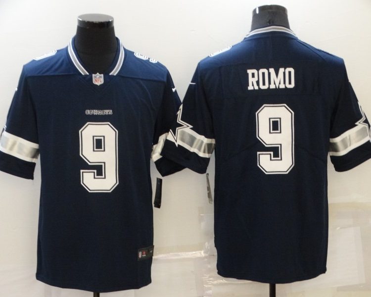 Men's Dallas Cowboys Tony Romo #9 Navy Jersey