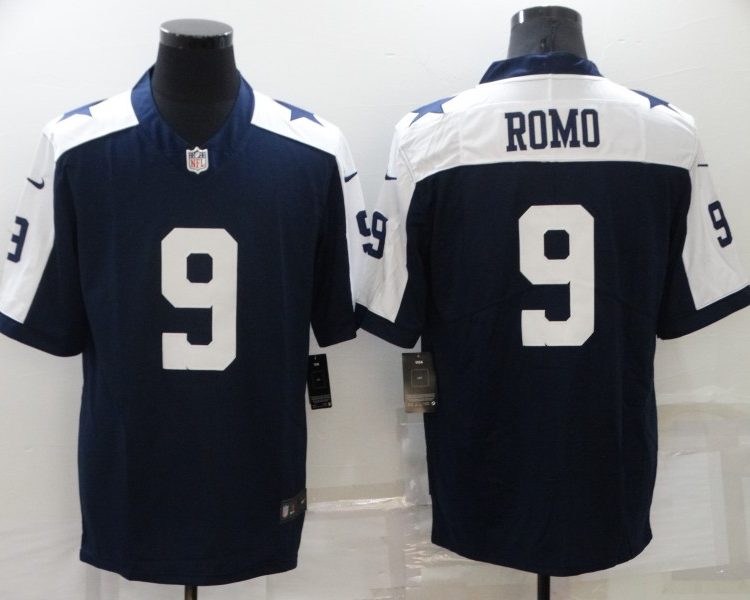 Men's Dallas Cowboys Tony Romo #9 Navy Jersey