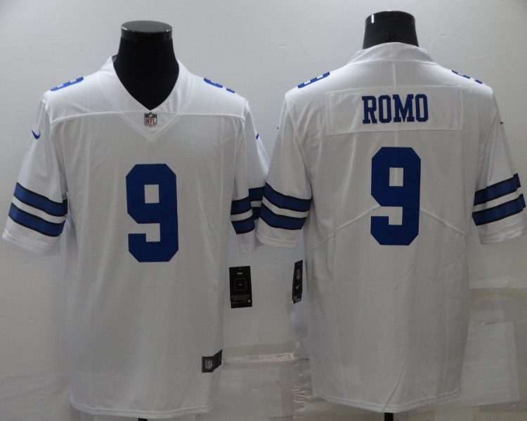 Men's Dallas Cowboys Tony Romo #9 White Jersey