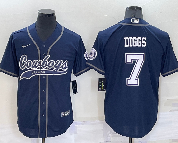 Men's Dallas Cowboys Trevon Diggs #7 Navy Jersey Joint Edition
