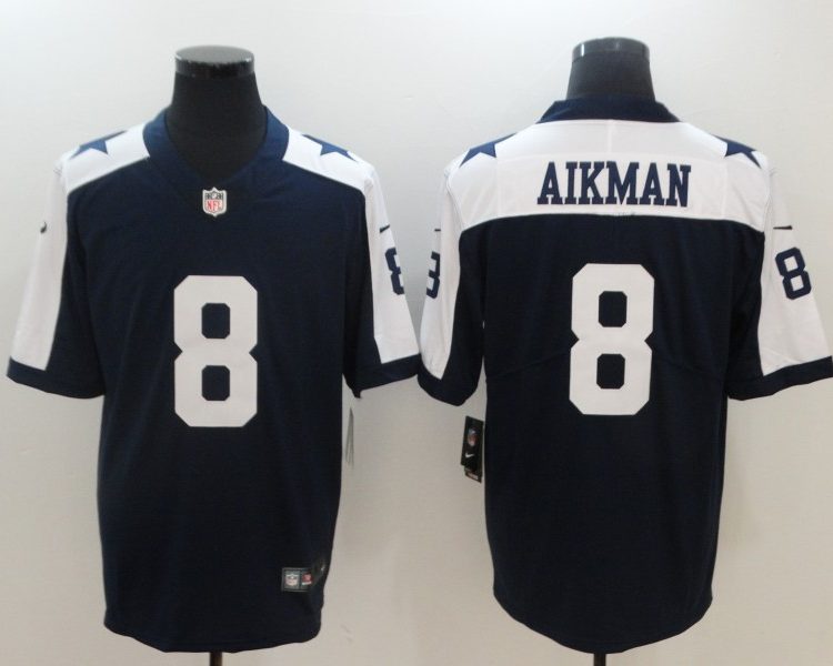Men's Dallas Cowboys Troy Aikman #8 Navy Jersey