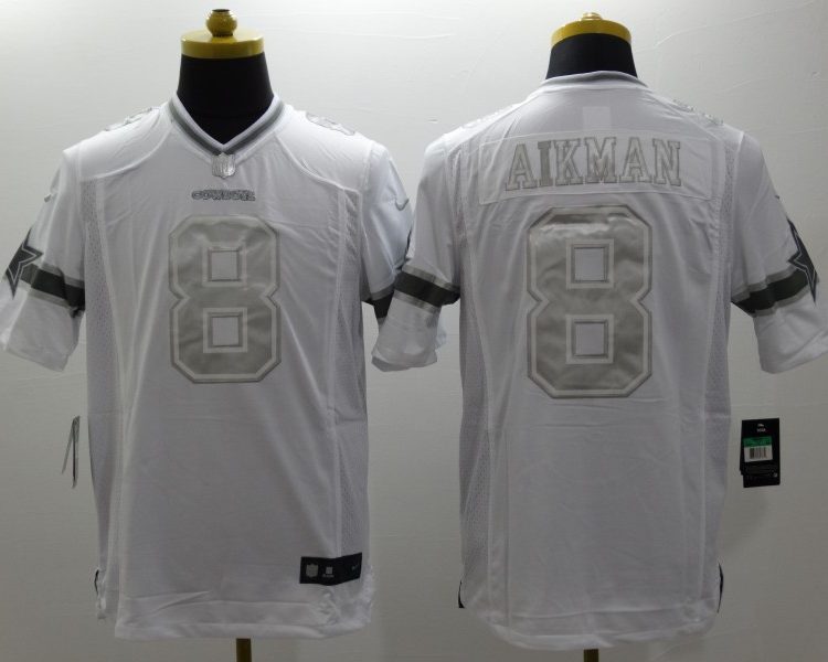 Men's Dallas Cowboys Troy Aikman #8 White Jersey