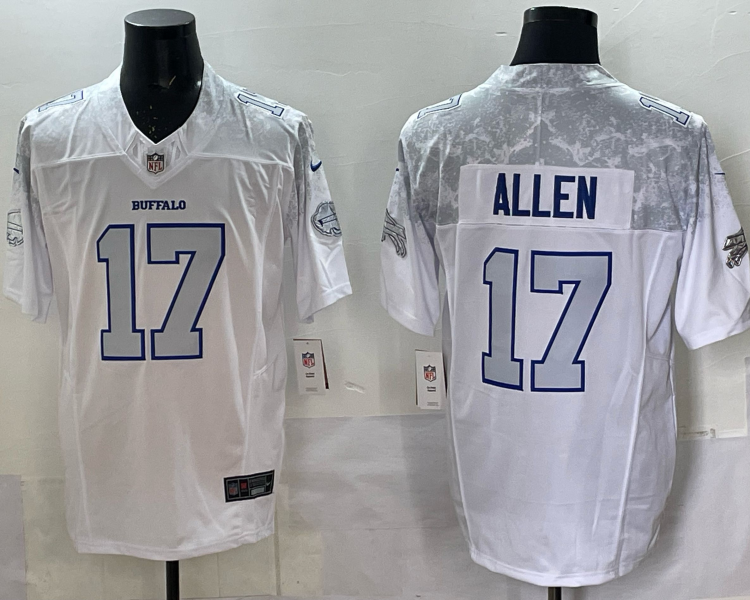 Men's Buffalo Bills Josh Allen #17 White 2025 Rivalries Collection Limited Jersey