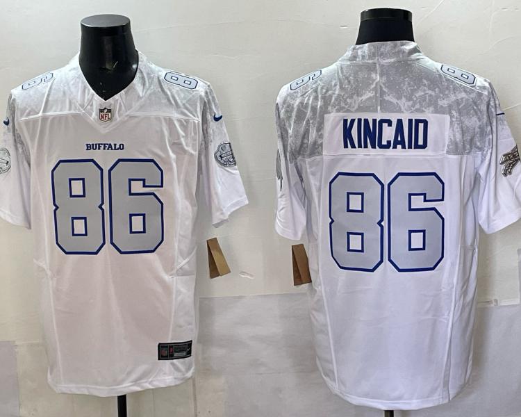 Men's Buffalo Bills Dalton Kincaid #86 White 2025 Rivalries Collection Limited Jersey