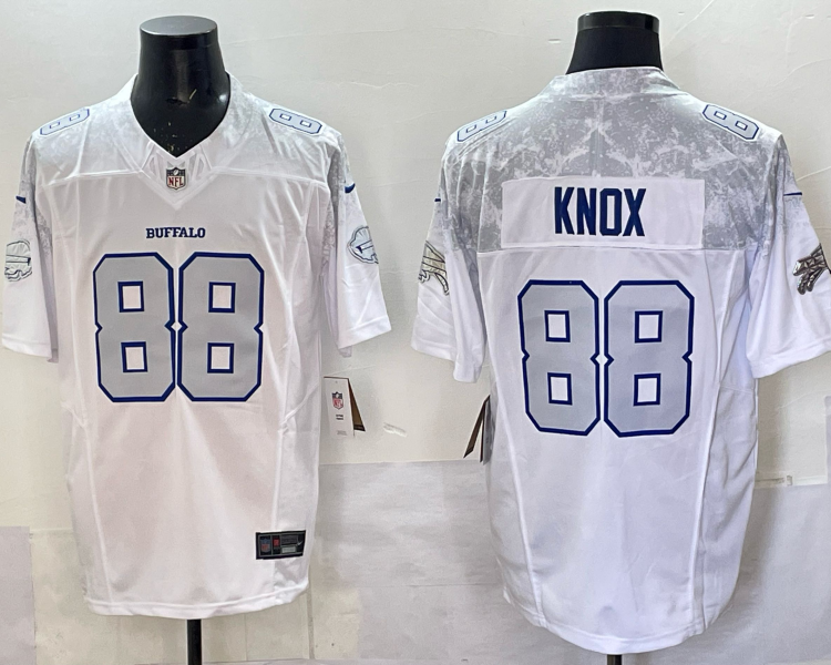 Men's Buffalo Bills Dawson Knox #88 White 2025 Rivalries Collection Limited Jersey