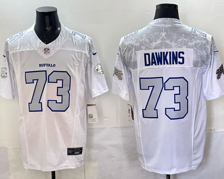 Men's Buffalo Bills Dion Dawkins #73 White 2025 Rivalries Collection Limited Jersey