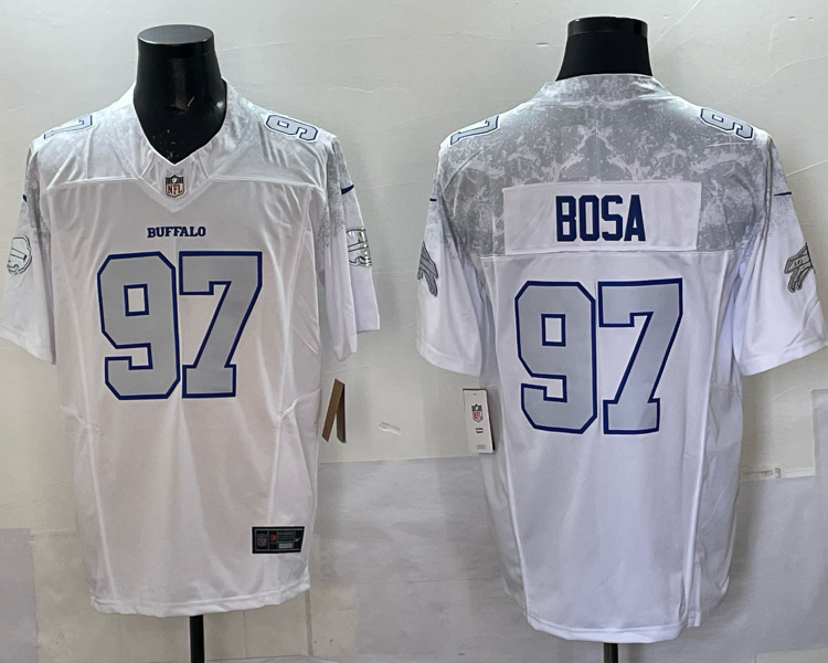 Men's Buffalo Bills Joey Bosa #97 White 2025 Rivalries Collection Jersey