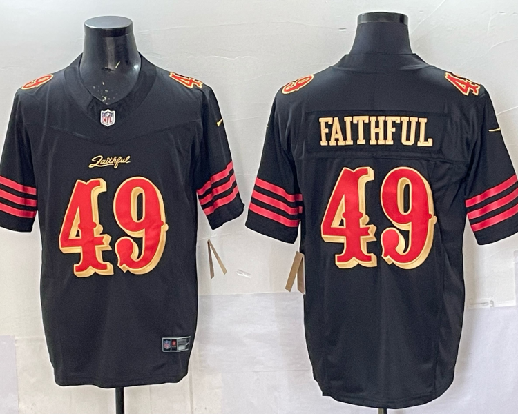 Men's San Francisco 49ers The Faithful #49 Black 2025 Rivalries Collection Jersey