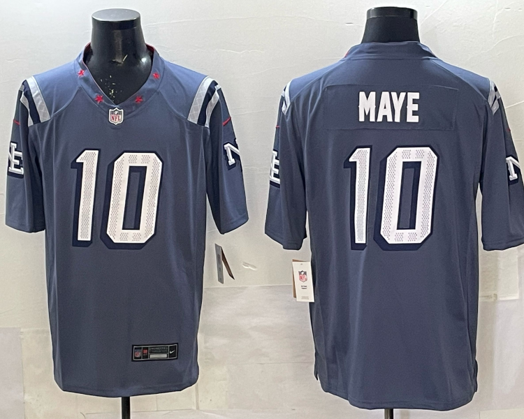 Men's New England Patriots Drake Maye #10 Storm Blue 2025 Rivalries Collection Limited Jersey