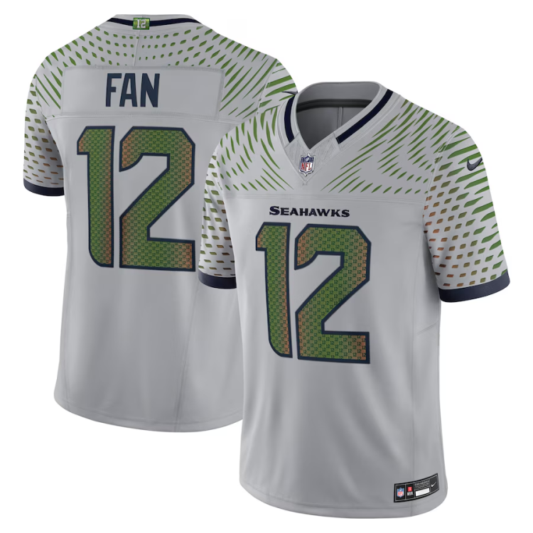 Men's Seattle Seahawks 12s #12 Wolf Gray 2025 Rivalries Collection Limited Jersey