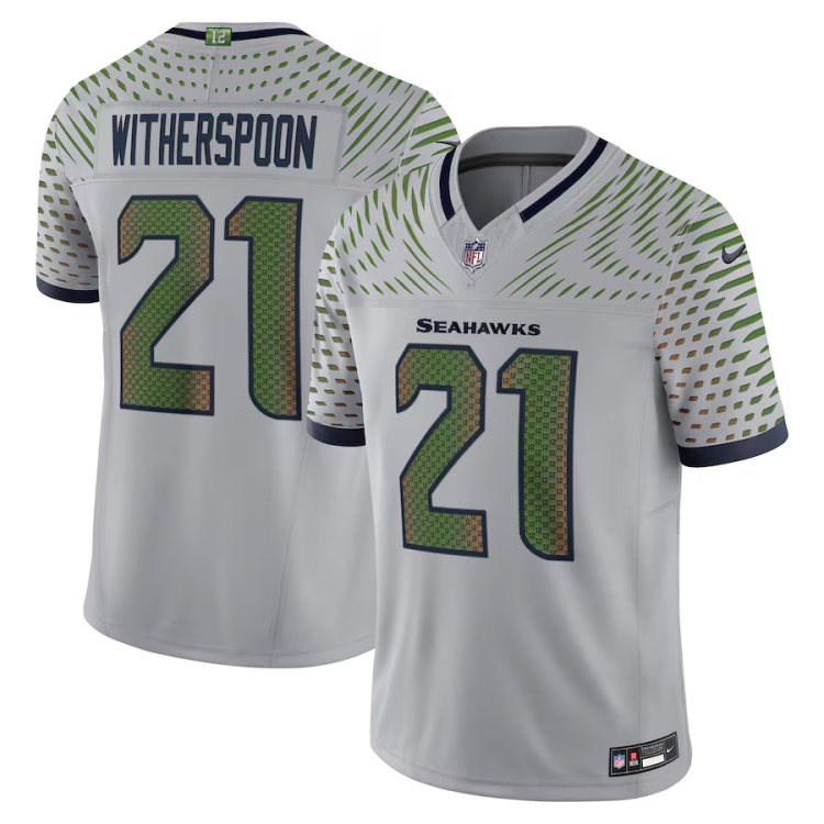 Men's Seattle Seahawks Devon Witherspoon #21 Wolf Gray 2025 Rivalries Collection Limited Jersey