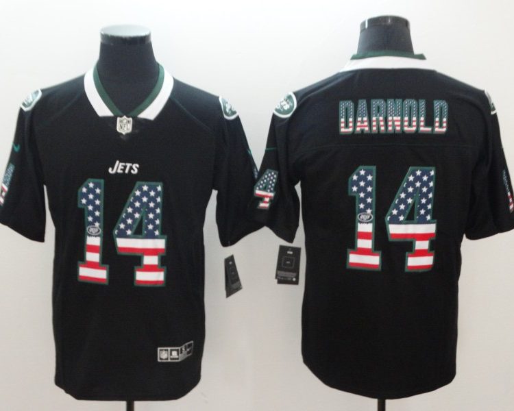 Men's New York Jets #14 Sam Darnold Black Jersey