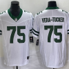 Men's New York Jets Alijah Vera-Tucker #75 White Legacy Jersey
