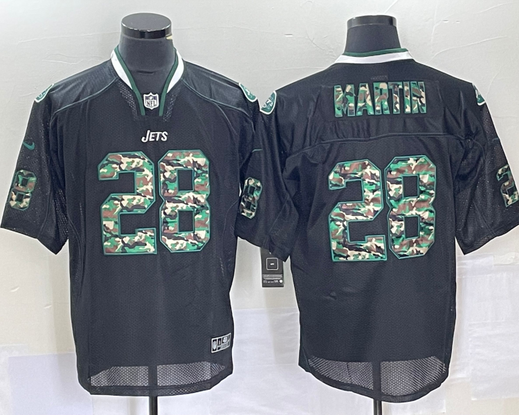 Men's New York Jets Curtis Martin #28 Black Jersey