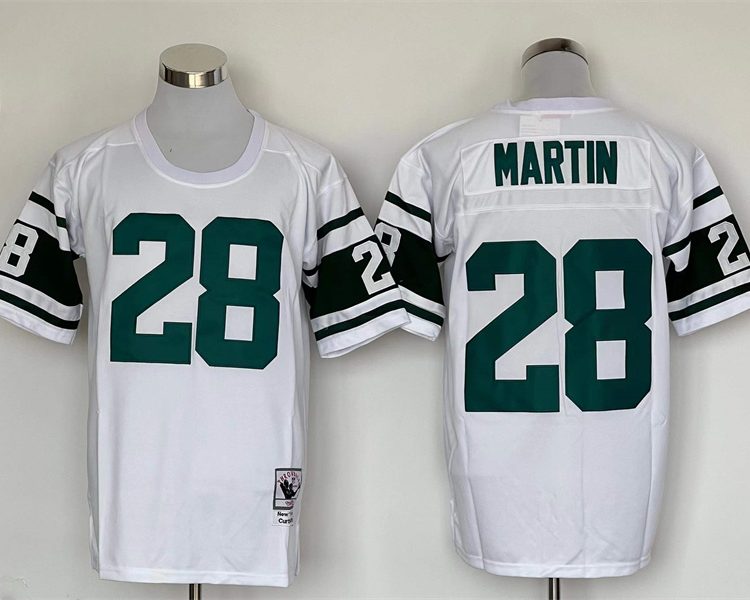 Men's New York Jets Curtis Martin Mitchell & Ness White Legacy Jersey