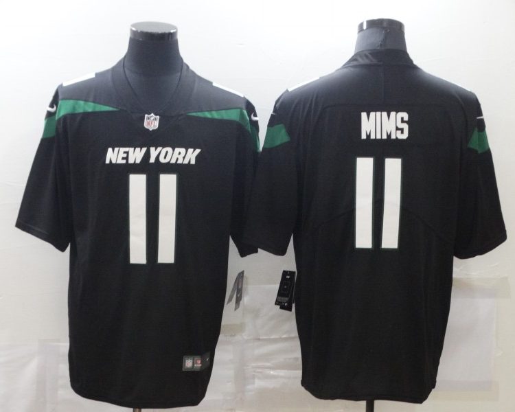 Men's New York Jets Denzel Mims #11 Black Jersey