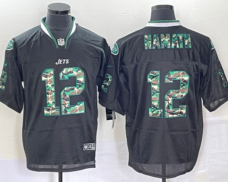 Men's New York Jets Joe Namath #12 Black Jersey