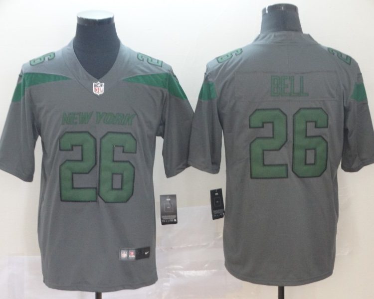 Men's New York Jets Le'Veon Bell #26 Gray Jersey