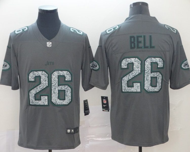 Men's New York Jets Le'Veon Bell #26 Gray Jersey