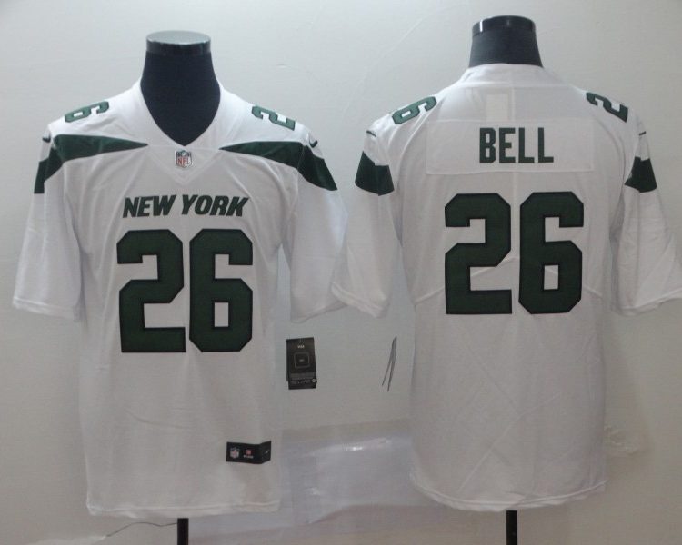 Men's New York Jets Le'Veon Bell #26 White Jersey