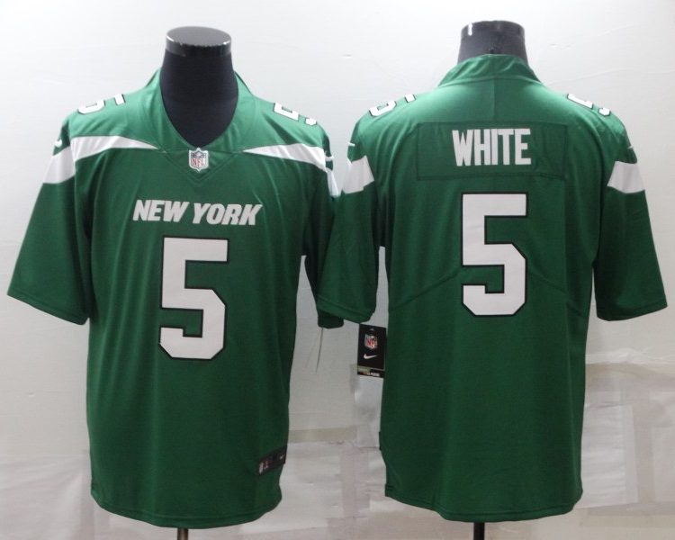 Men's New York Jets Mike White #5 Green Jersey