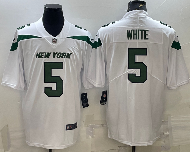 Men's New York Jets Mike White #5 White Jersey
