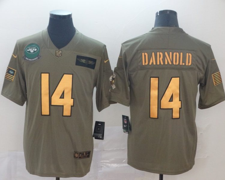 Men's New York Jets Sam Darnold #14 Brown Jersey