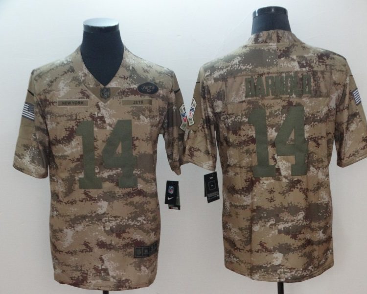 Men's New York Jets Sam Darnold #14 Camouflage Jersey