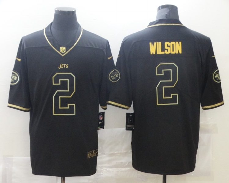 Men's New York Jets Zach Wilson #2 Black Jersey
