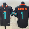 Men's Miami Dolphins Tua Tagovailoa #1 Pitch Blue 2025 Rivalries Collection Limited Jersey