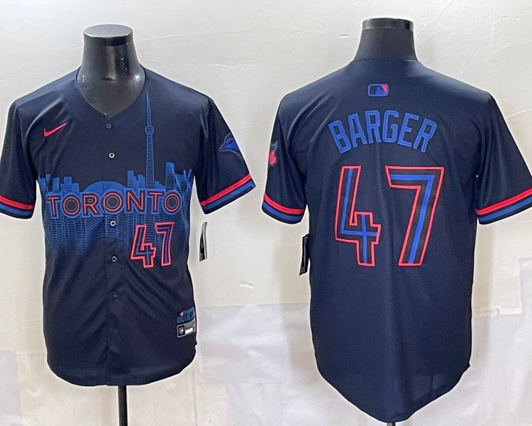 Men's Toronto Blue Jays Addison Barger #47 Black 2024 City Connect Limited Jersey