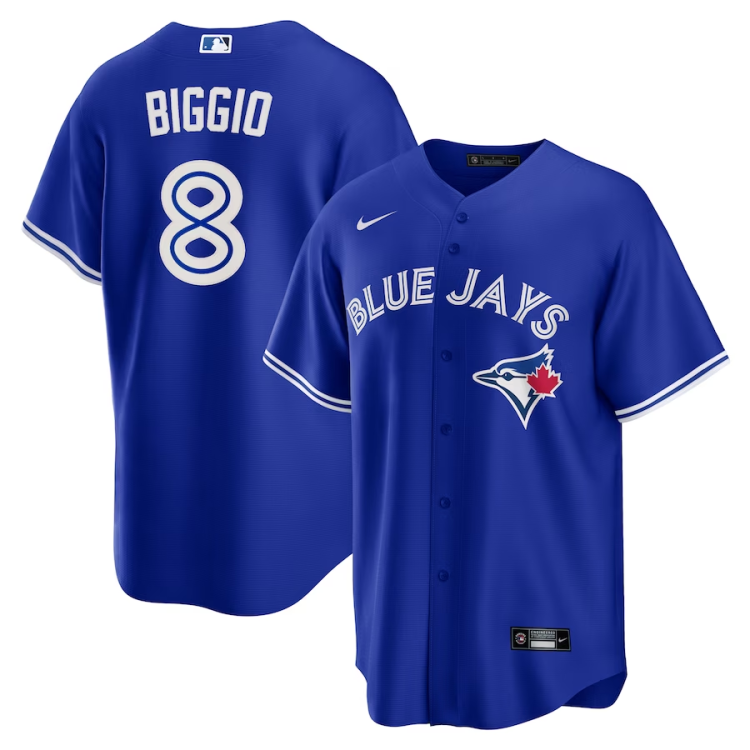 Men's Toronto Blue Jays Cavan Biggio #8 Royal Name Jersey