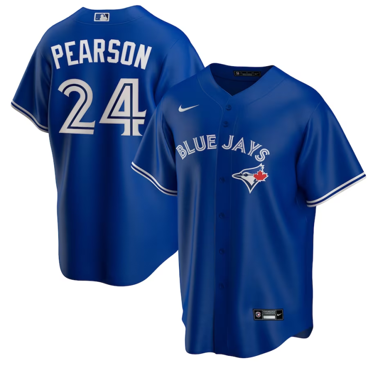 Men's Toronto Blue Jays Nate Pearson #24 Royal Name Jersey