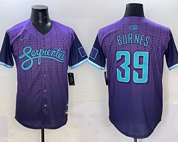 Men's Arizona Diamondbacks Corbin Burnes #39 Purple 2025 City Connect Limited Jersey