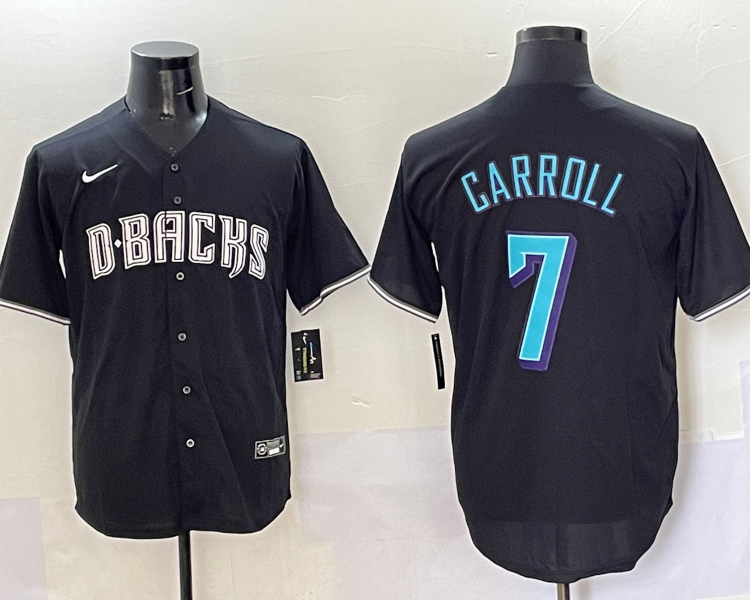 Men's Arizona Diamondbacks Corbin Carroll #7 Black Jersey
