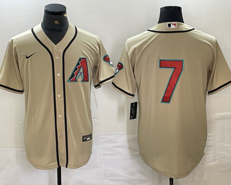 Men's Arizona Diamondbacks Corbin Carroll #7 Cream Jersey
