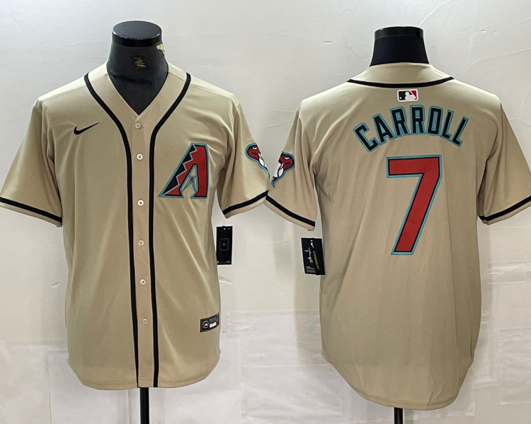 Men's Arizona Diamondbacks Corbin Carroll #7 Cream Limited Jersey