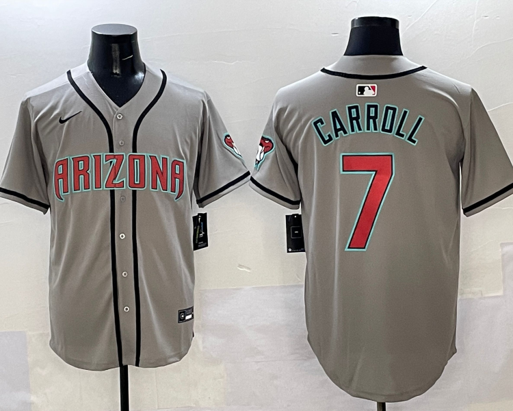 Men's Arizona Diamondbacks Corbin Carroll #7 Gray Limited Jersey