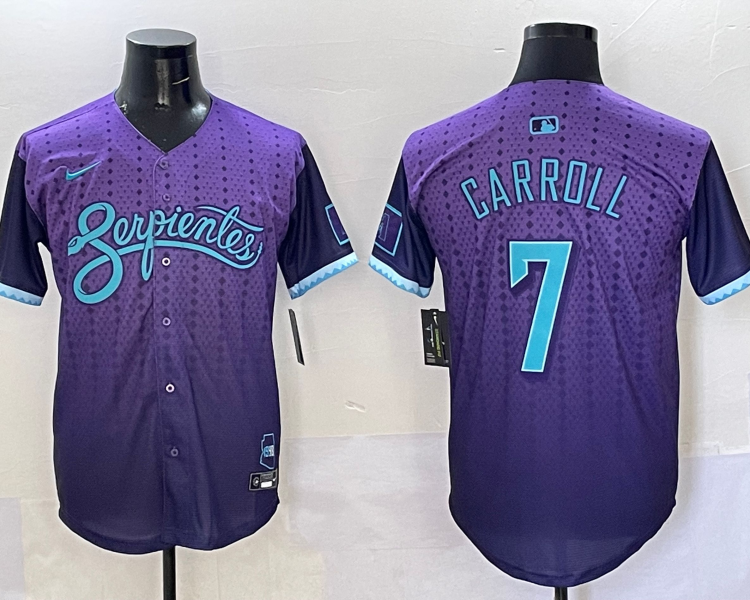 Men's Arizona Diamondbacks Corbin Carroll #7 Purple 2025 City Connect Limited Jersey
