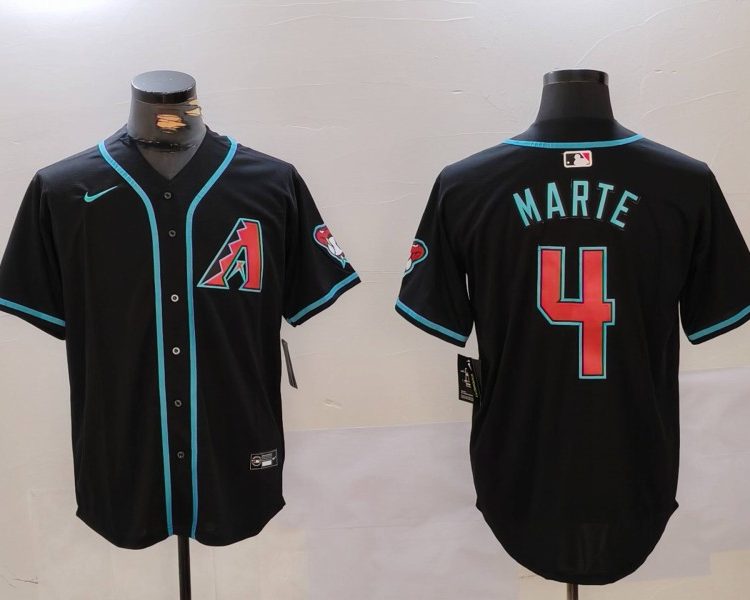 Men's Arizona Diamondbacks Ketel Marte #4 Black Limited Jersey