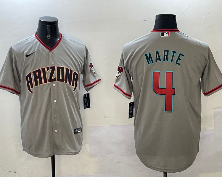 Men's Arizona Diamondbacks Ketel Marte #4 Gray Alternate Limited Jersey