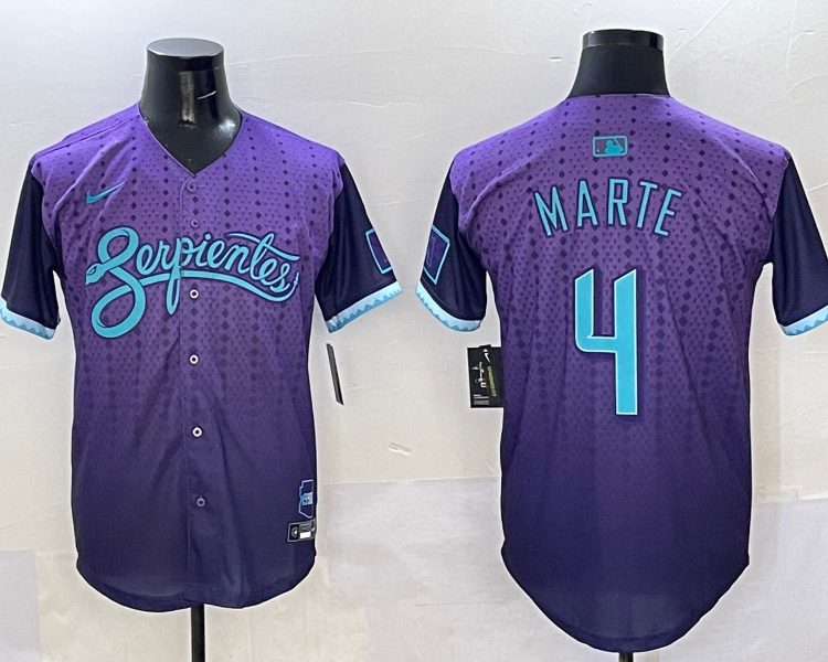 Men's Arizona Diamondbacks Ketel Marte #4 Purple 2025 City Connect Limited Jersey