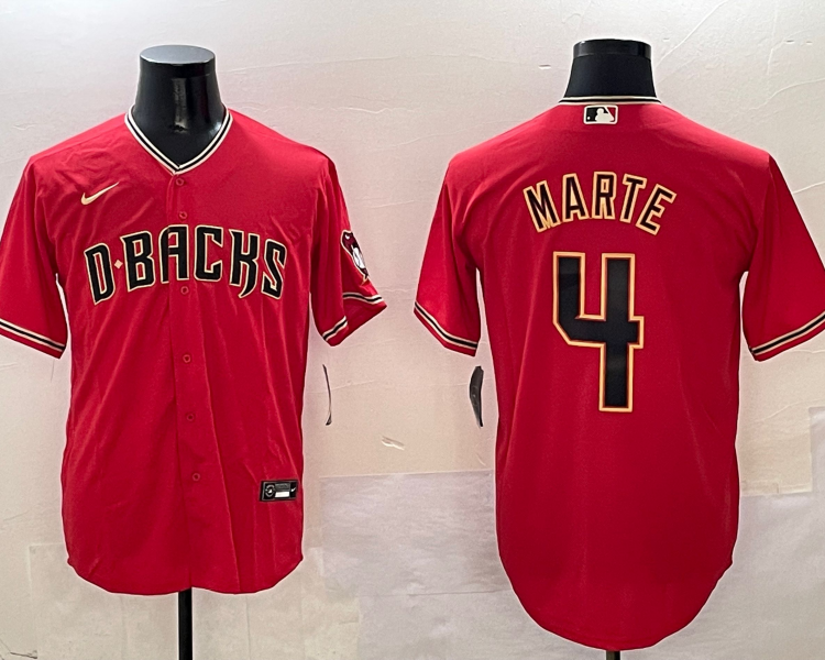 Men's Arizona Diamondbacks Ketel Marte #4 Red Alternate Limited Jersey