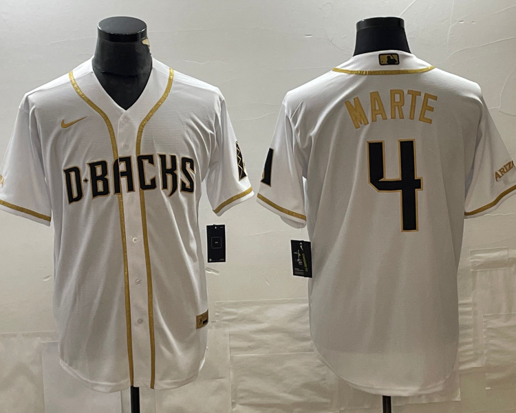 Men's Arizona Diamondbacks Ketel Marte #4 White Baseball Jersey
