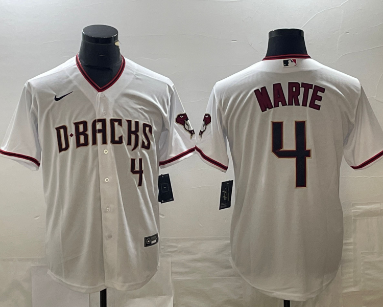 Men's Arizona Diamondbacks Ketel Marte #4 White Home Jersey