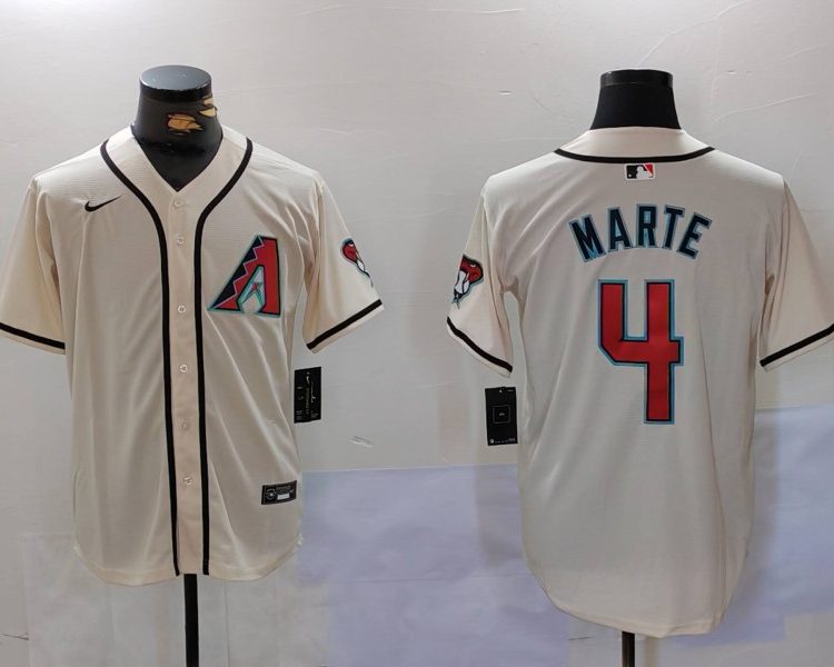 Men's Arizona Diamondbacks Ketel Marte #4 White Home Limited Jersey