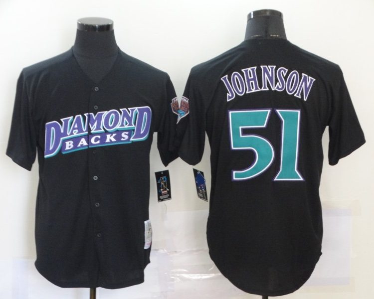Men's Arizona Diamondbacks Randy Johnson #51 Black Baseball Jersey